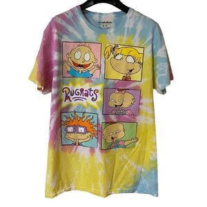 Nickelodeon Rugrats Women’s Unisex Tie Dyed Double Sided Graphic Shirt Sz M